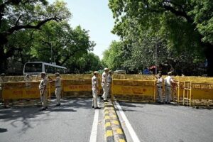 Barricading during Protest in Mumbai & Delhi
